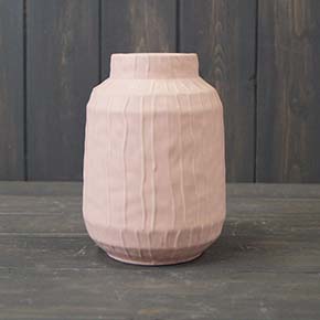 Medium Glazed Pastel Pink Vase (14cm) detail page